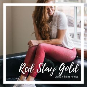 Zyia Red Stay Gold Light n Tight Hi-rise size 20
